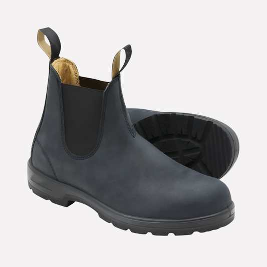 Unisex Chelsea Boots Slip-On Leather Black