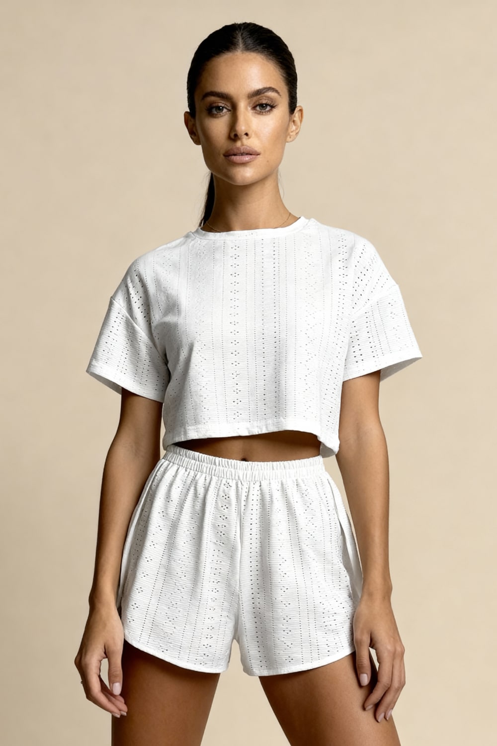 Women's Cropped Pajama Set Cotton Summer Shorts