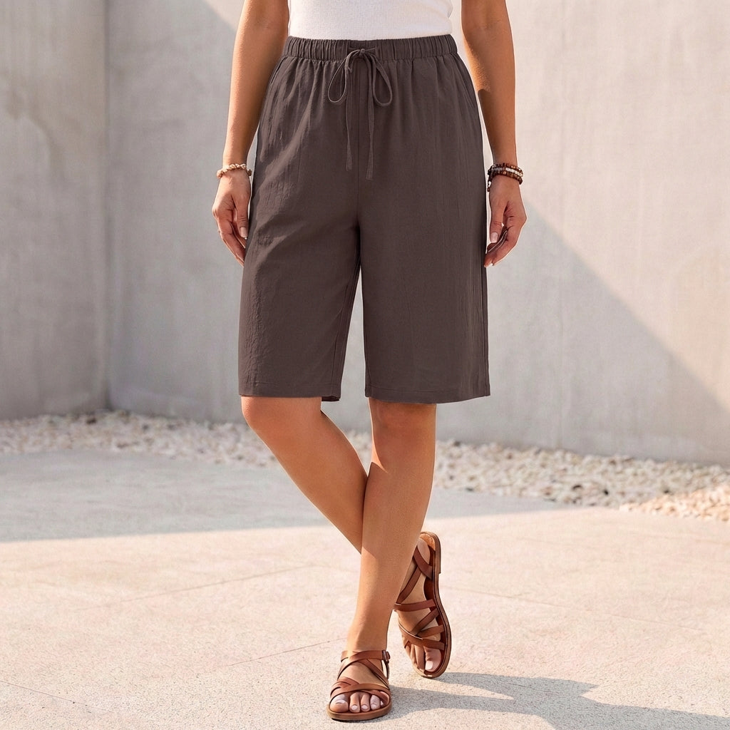 Men's Relaxed Fit Bermuda Shorts Drawstring Waist
