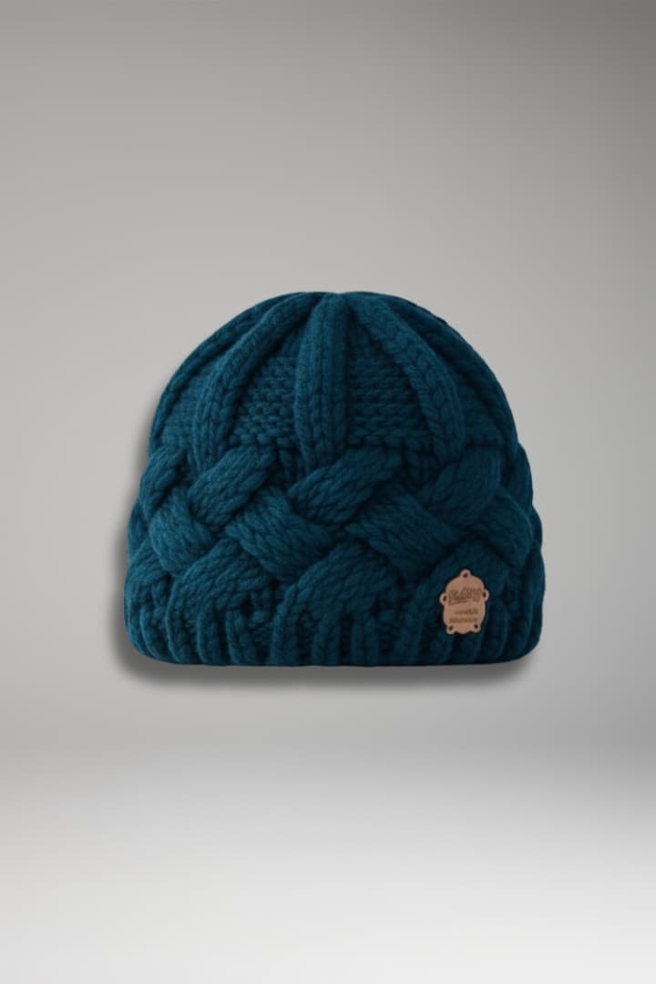 Women's Knit Hat Thick Weave Folded Edge