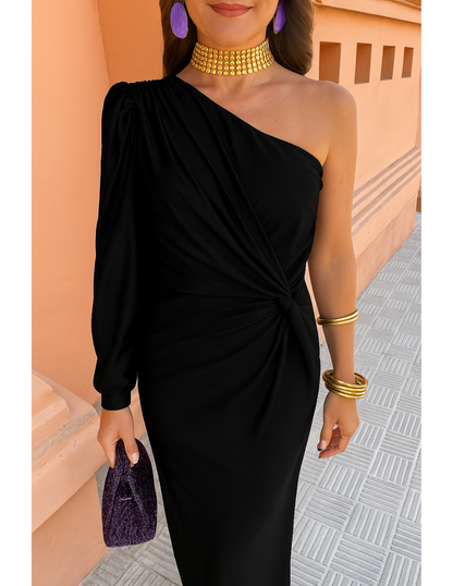 Leslie Women's Elegant Maxi Dress Formal Black
