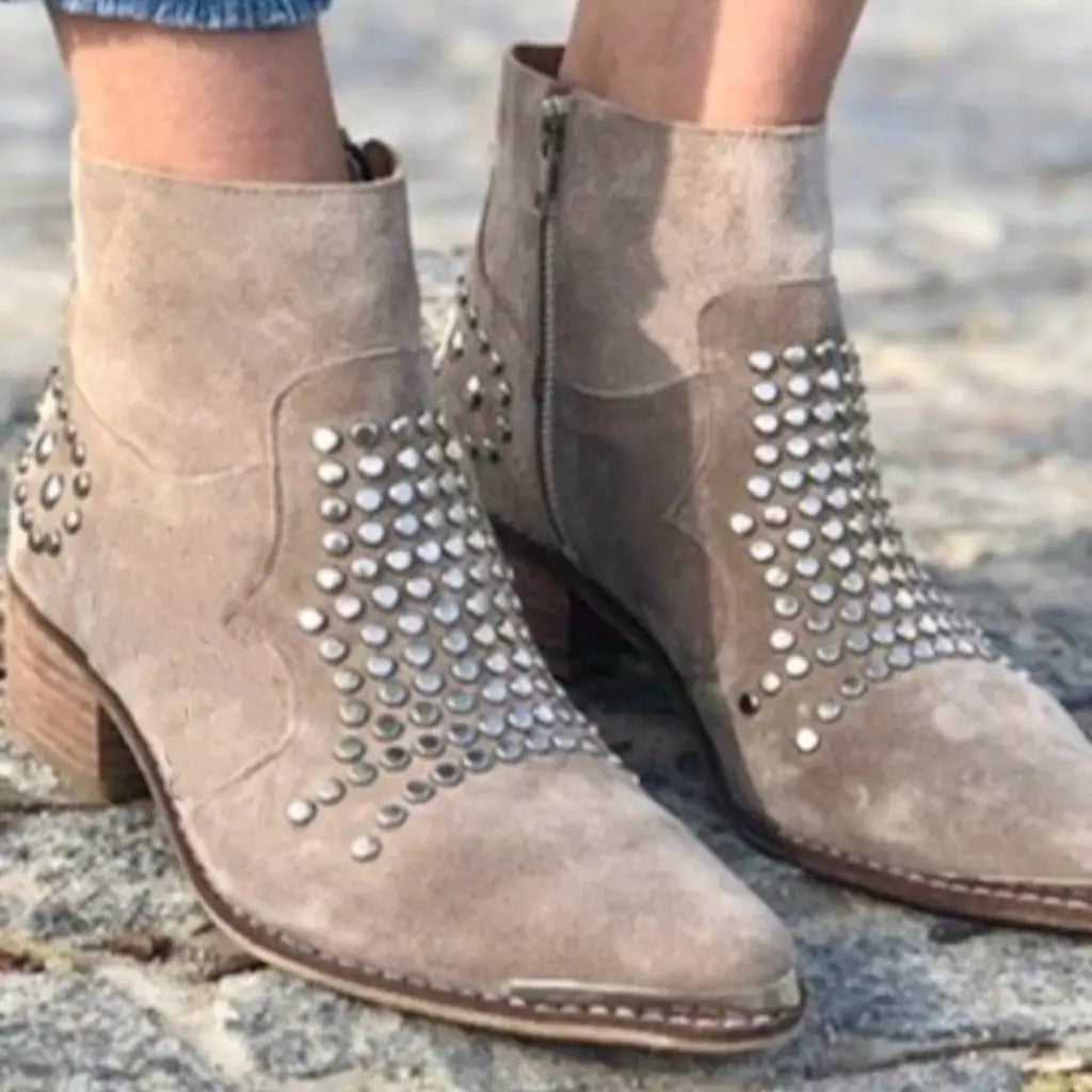 Women's Pointed Toe Stud Boots