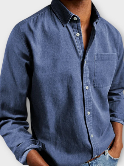 Men's Long Sleeve Dress Shirt With Chest Pocket