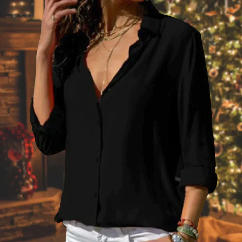 Women's Winter Blouses Cotton Festive Red