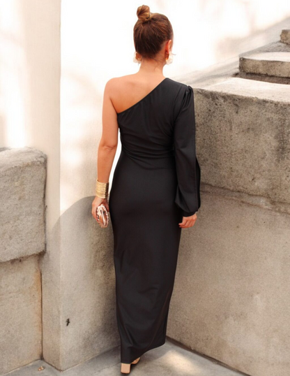 Leslie Women's Elegant Maxi Dress Formal Black
