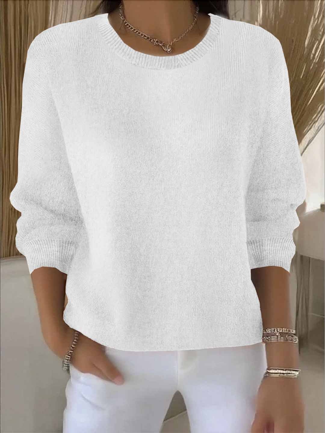 Women's Crewneck Sweater Long Sleeve Knit