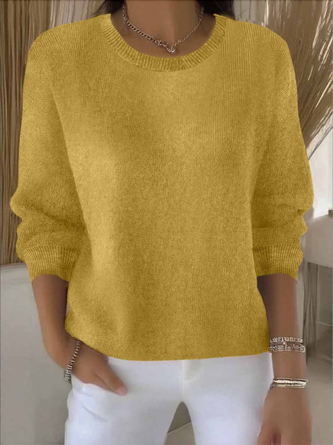 Women's Crewneck Sweater Long Sleeve Knit