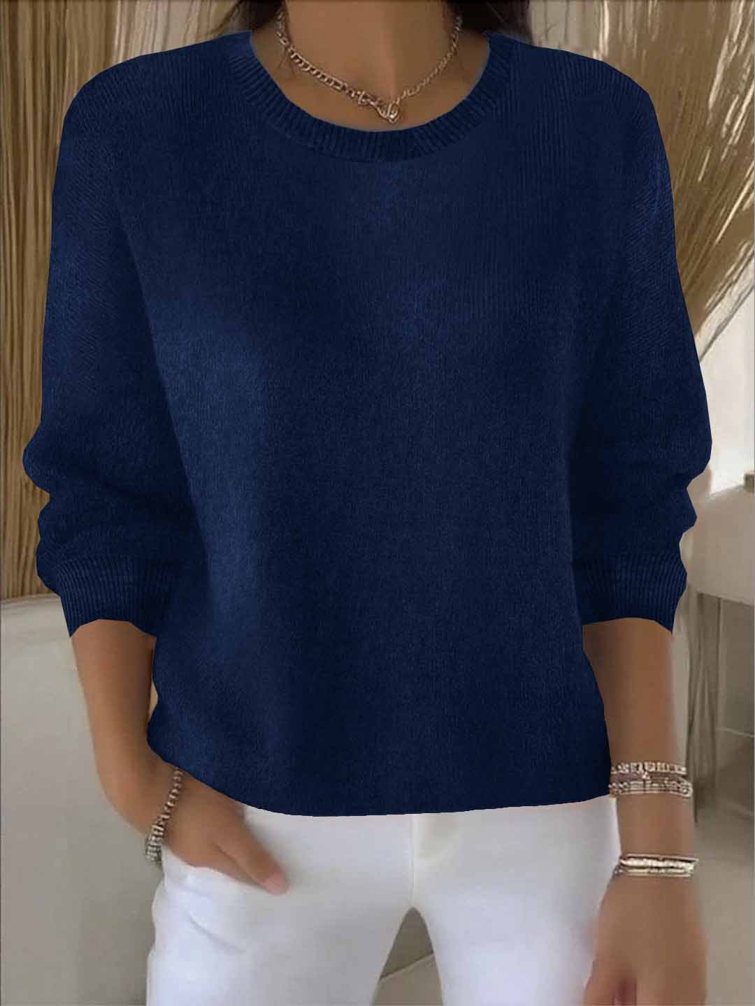Women's Crewneck Sweater Long Sleeve Knit