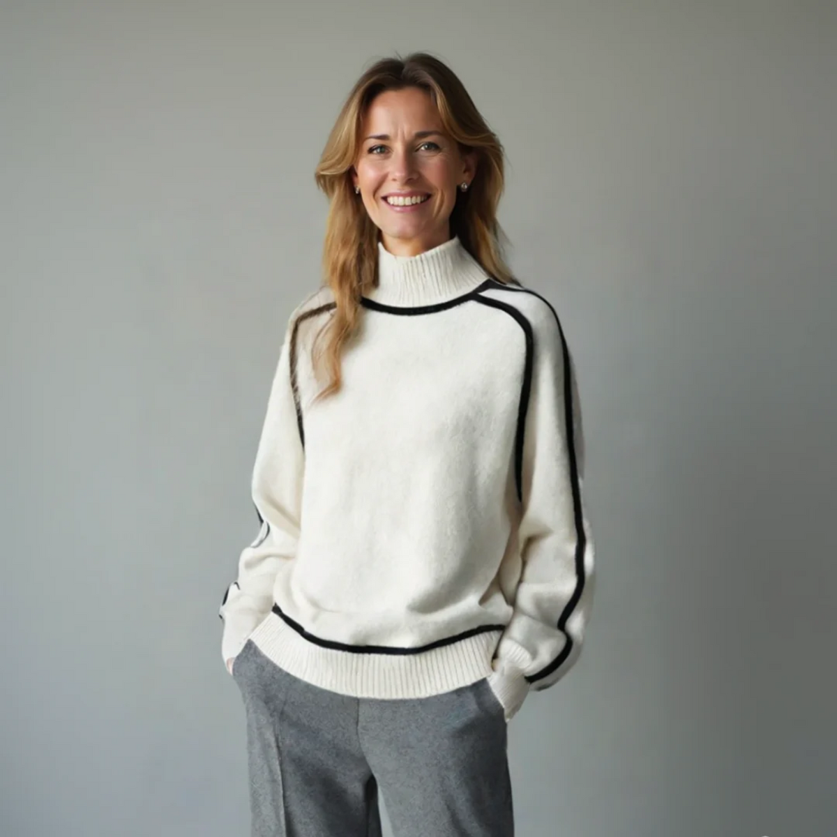 Women's Turtleneck Sweater Voluminous Sleeves