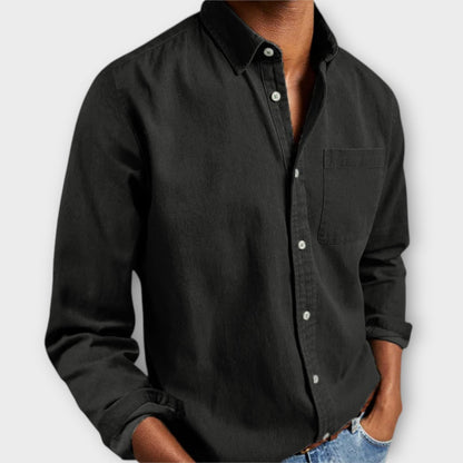 Men's Long Sleeve Dress Shirt With Chest Pocket
