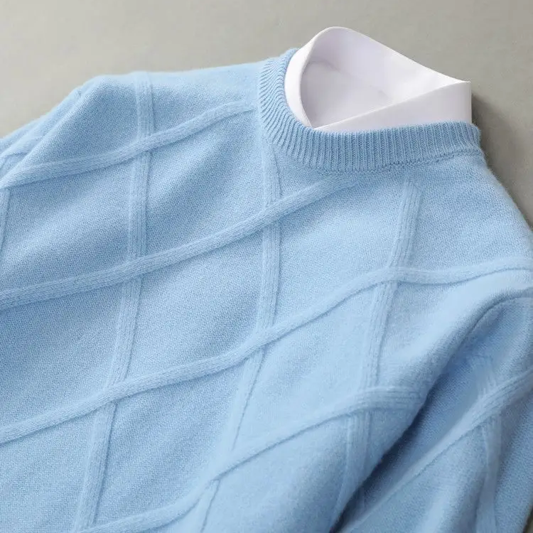 Men's Crew Neck Sweater Diamond Pattern