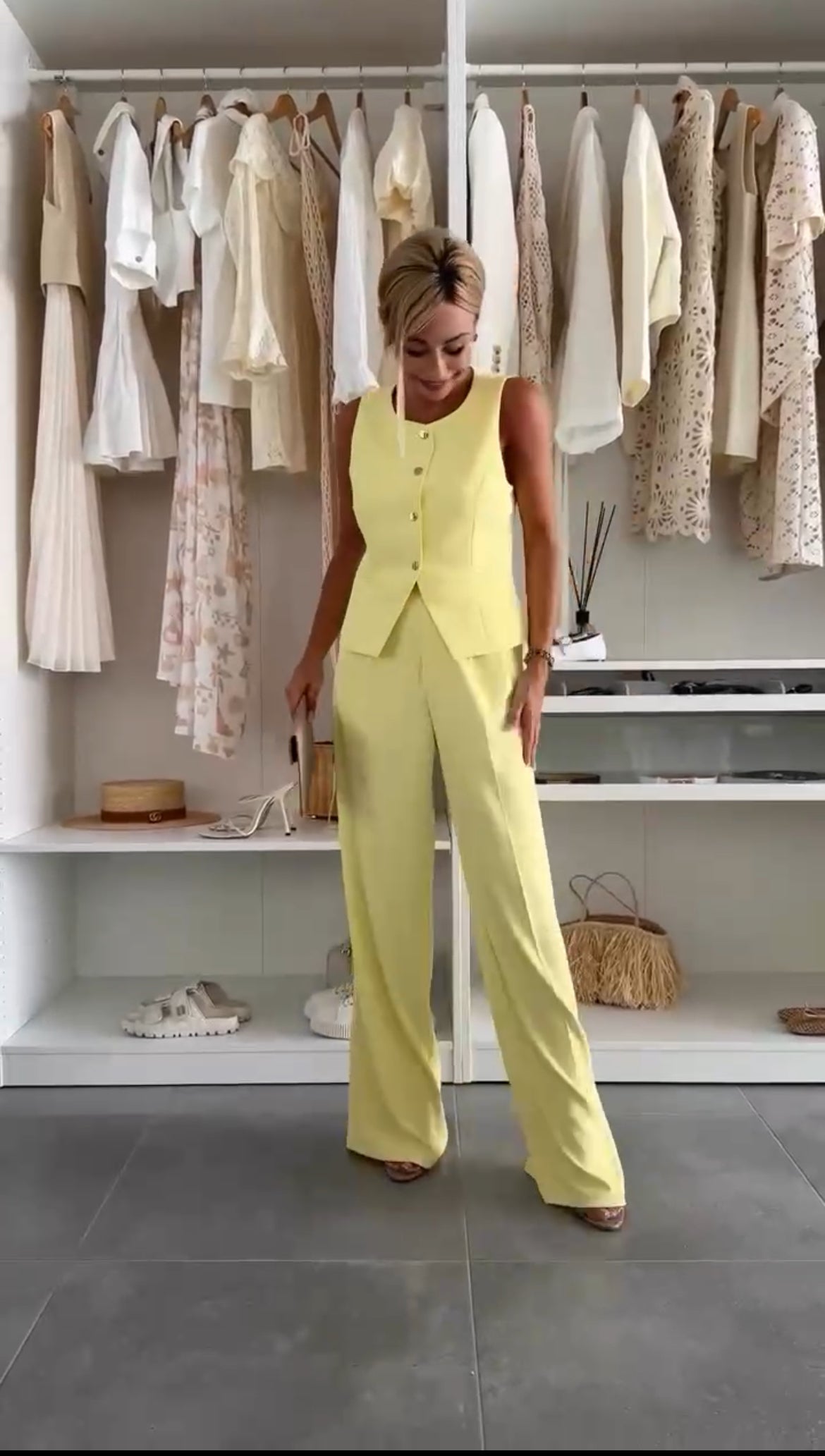 Women's Two-Piece Vest Wide Leg Pants Set