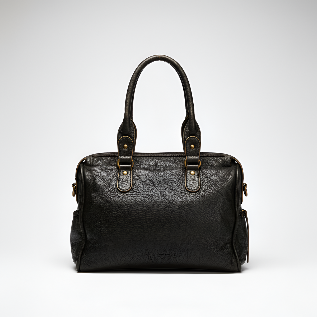 Women's Leather Shoulder Bag Zipper Pockets