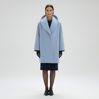 Women's Wool Blend Midi Coat Shawl Collar Winter