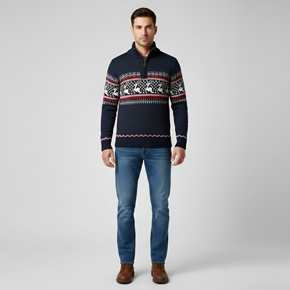 Men's Wool Blend Half Zip Sweater