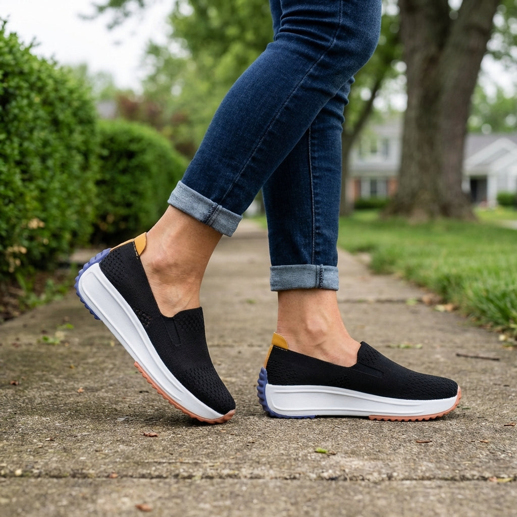 Comfort Slip-On Sneakers Platform Knit