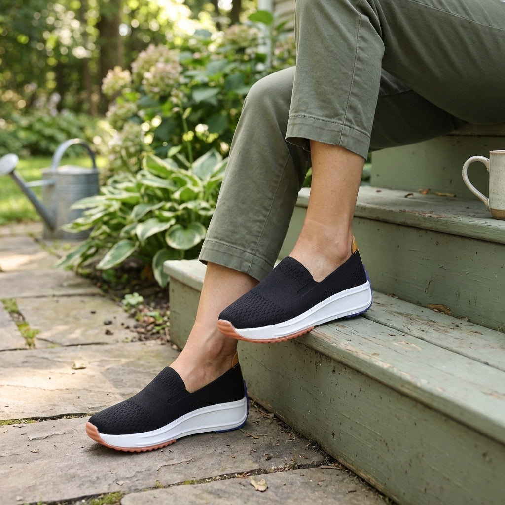 Comfort Slip-On Sneakers Platform Knit