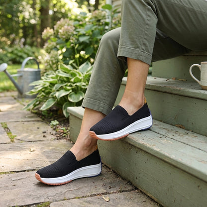 Comfort Slip-On Sneakers Platform Knit