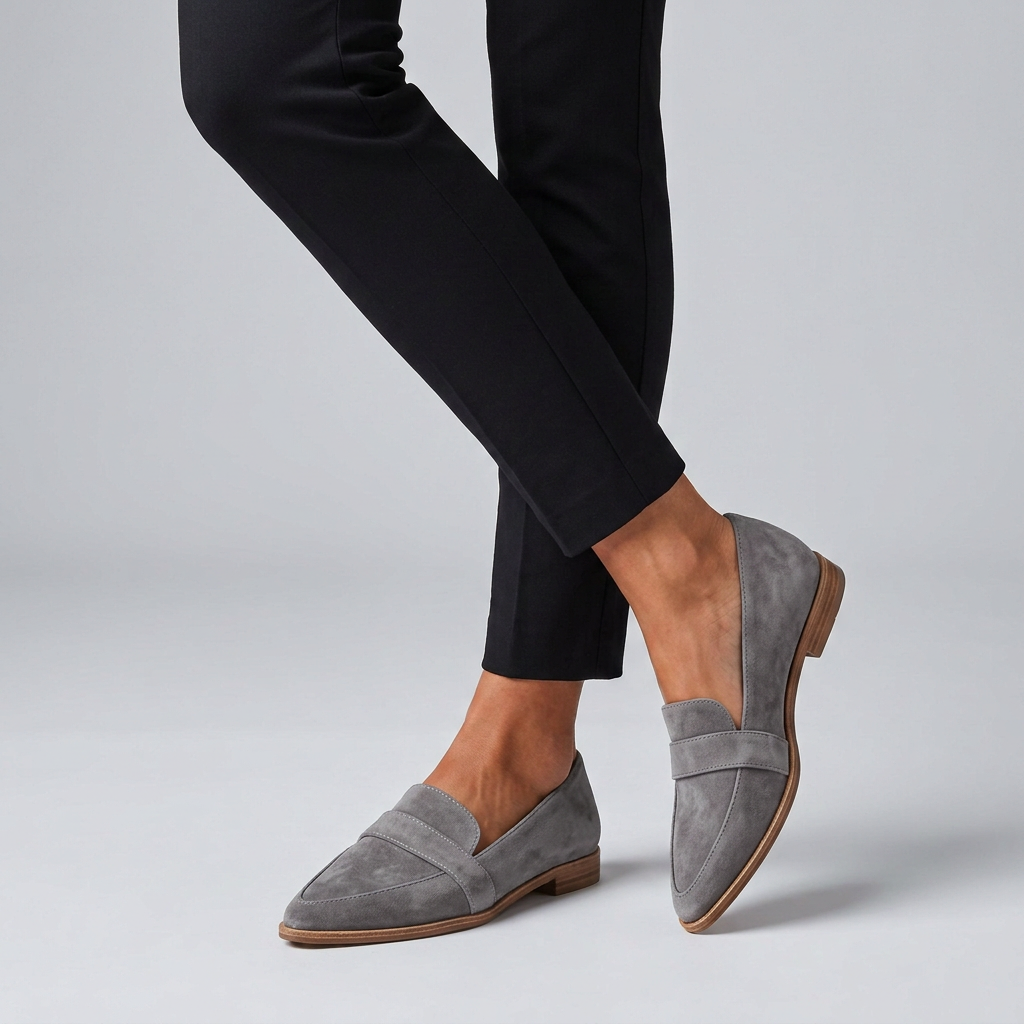 Comfort Loafers Pointed Toe Leather Brown
