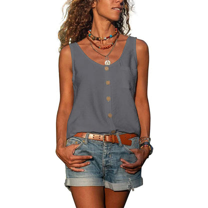 Women's Sleeveless Blouse Loose Fit