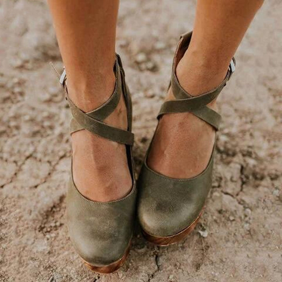 Women's Mary Jane Platform Shoes Buckle Strap