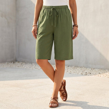 Men's Relaxed Fit Bermuda Shorts Drawstring Waist