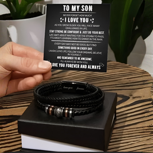 Men's Masculine Design Leather Bracelet