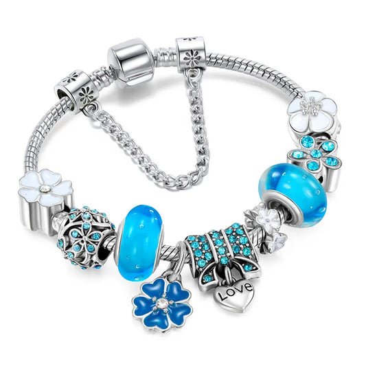 Electroplated Alloy Love Charm Bracelet