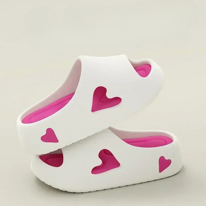 Women's Heart Cutout Slippers