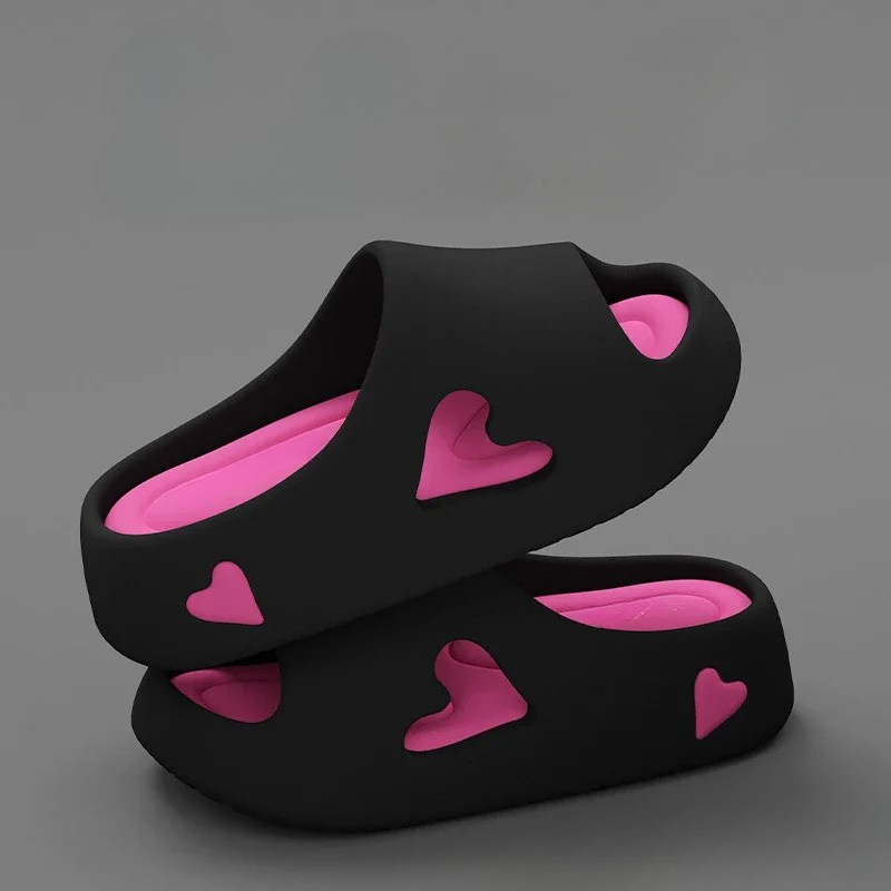 Women's Heart Cutout Slippers