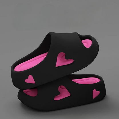 Women's Heart Cutout Slippers