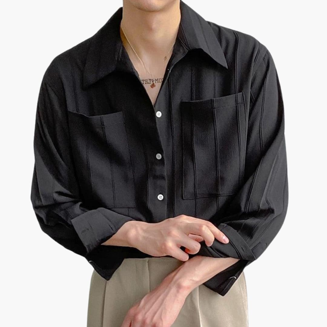 Men's Crew Neck T-Shirt Ribbed Texture
