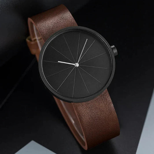 Men's Round Geometric Wristwatch Minimalist Style