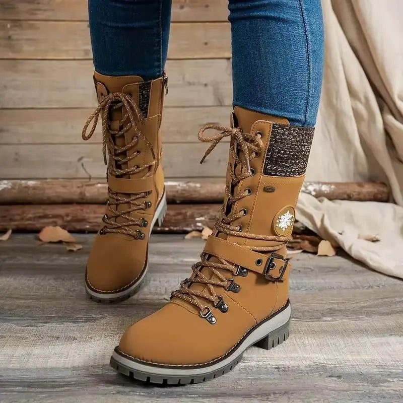 Women's Winter Combat Boots Lace-Up
