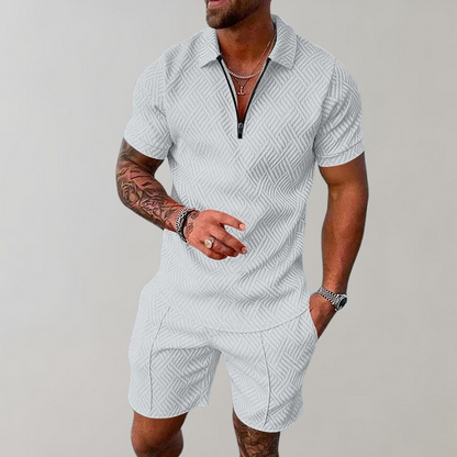 Men's Summer Shorts Polo Shirt Set