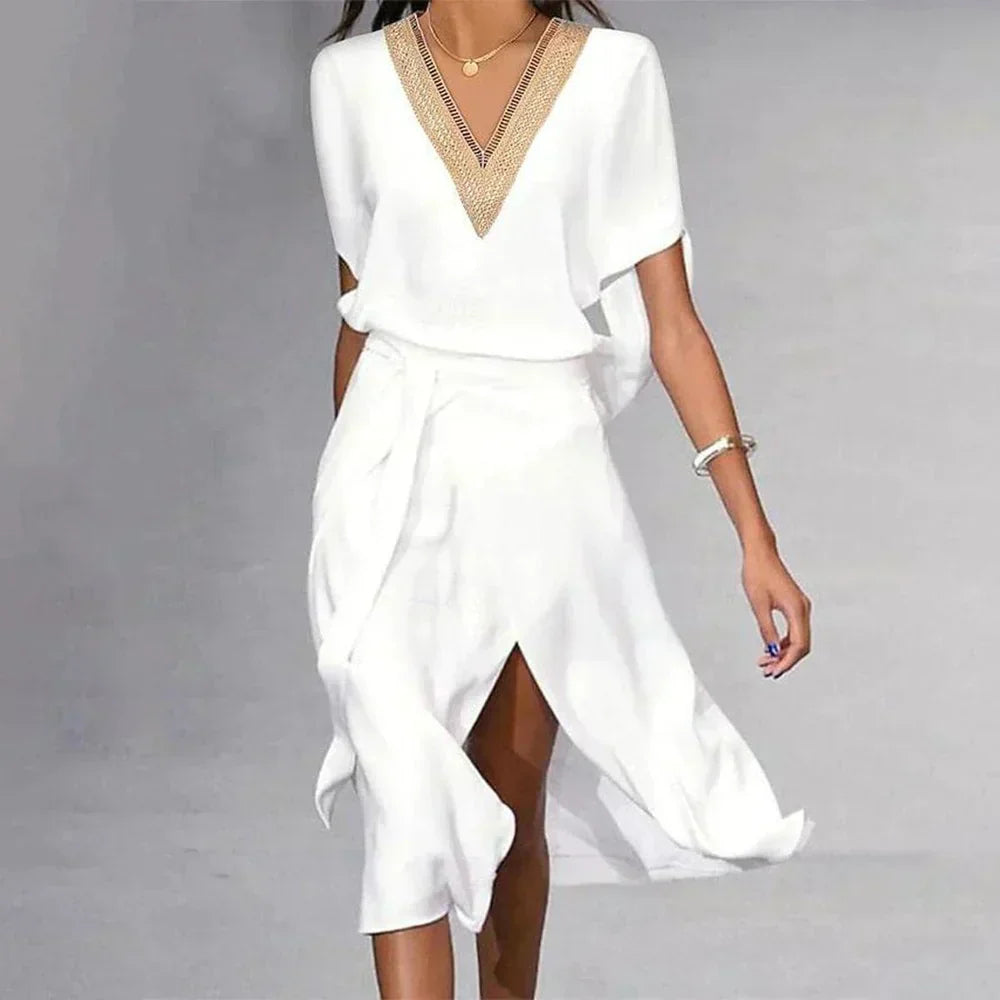 Women's V-Neck Dress Sustainable Material