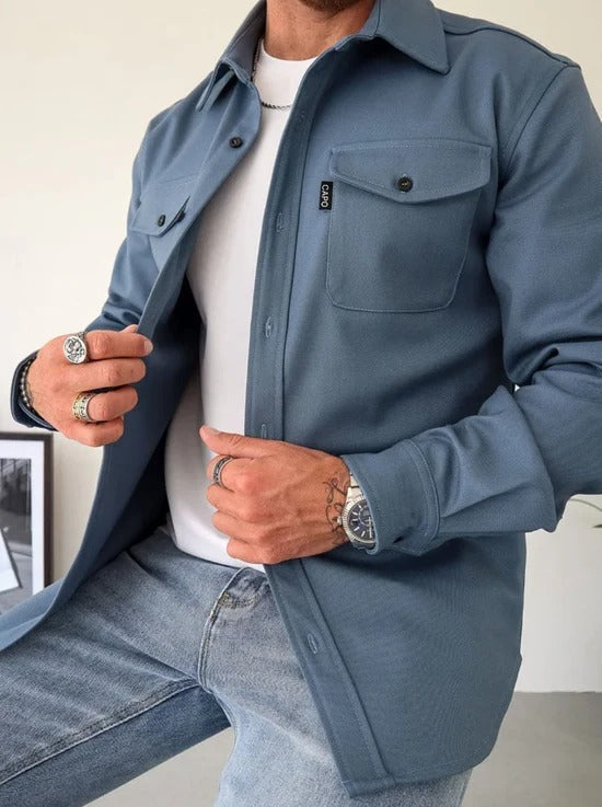 Button Up Shirt Jacket Cotton Casual Wear