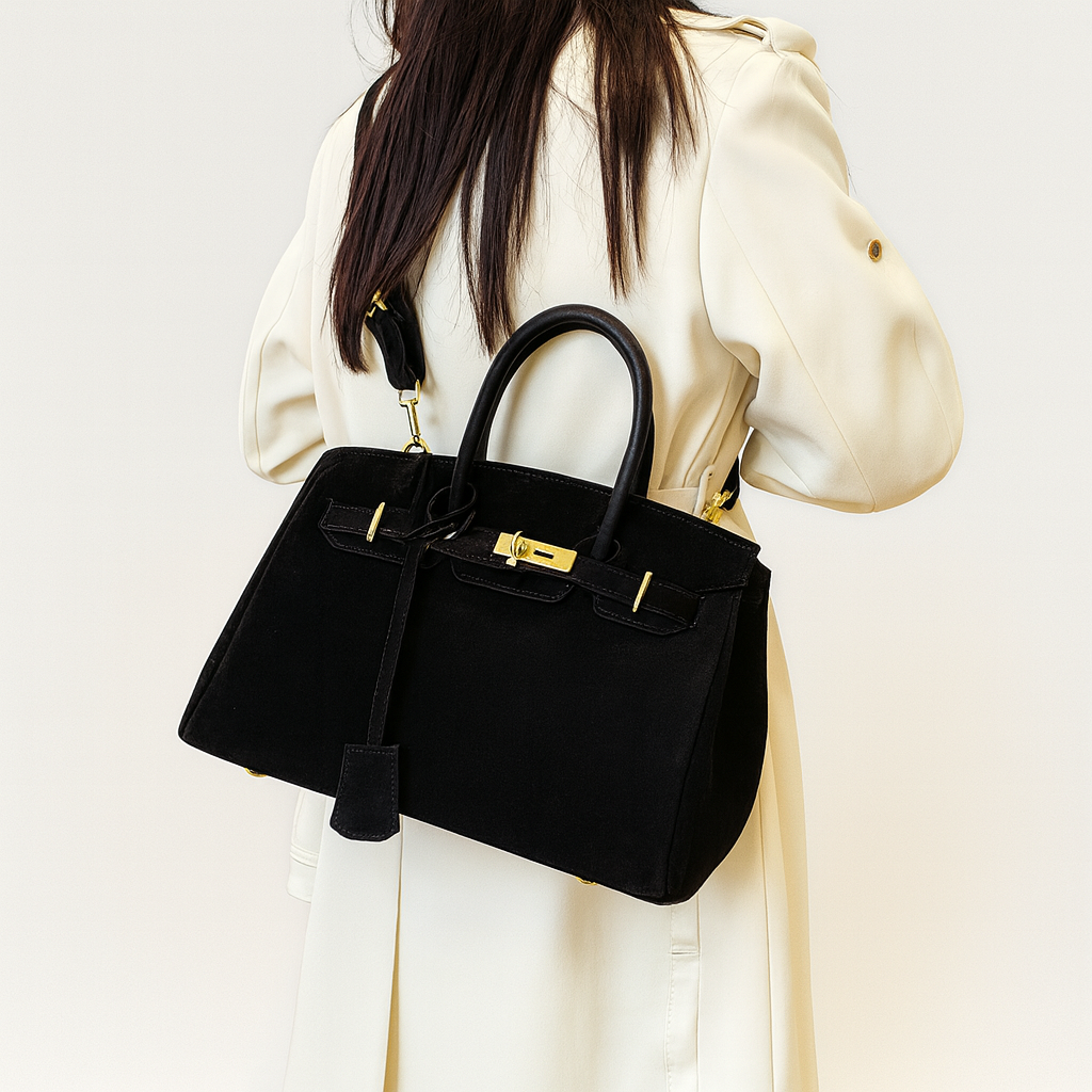 shoulder bag black with model