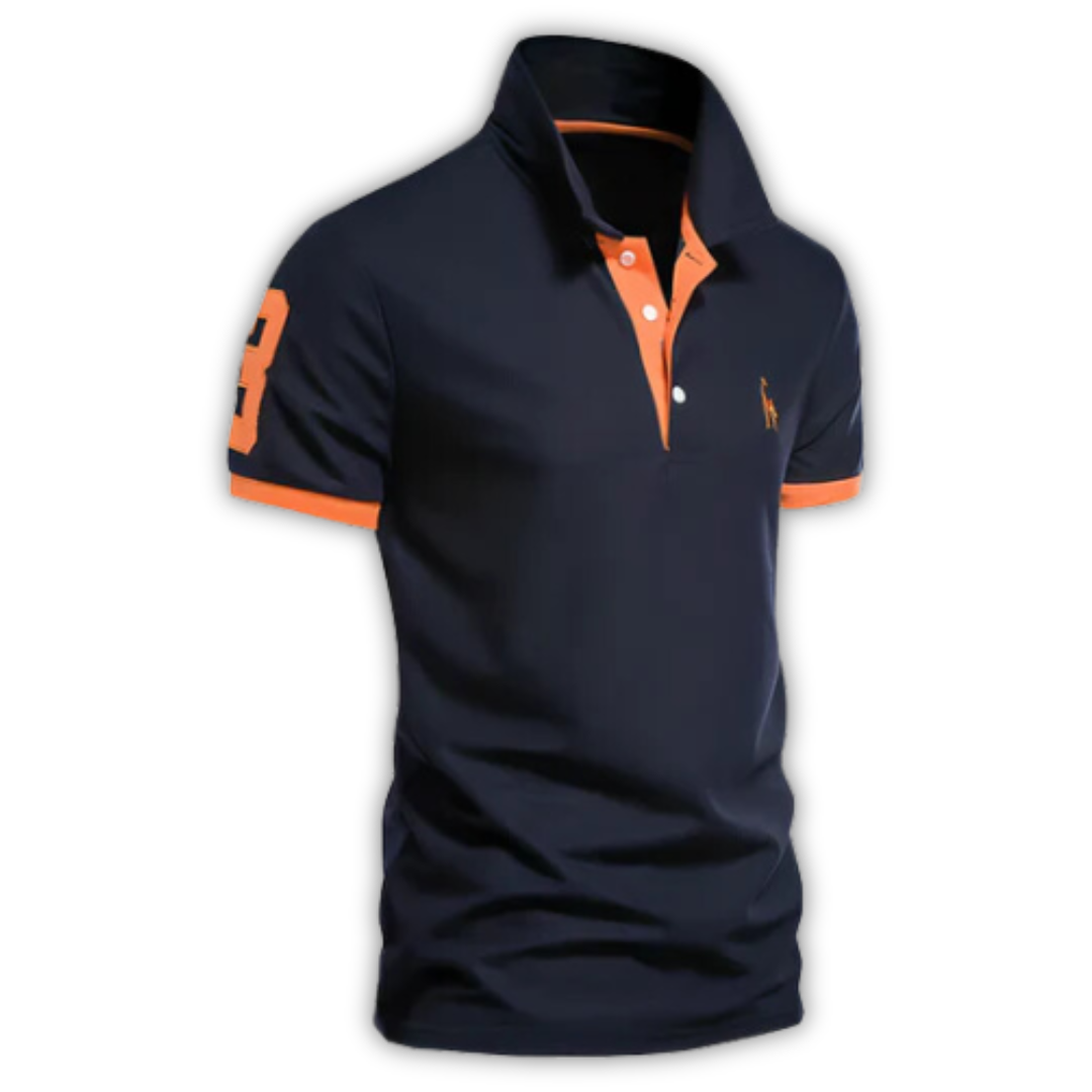 Men's Short Sleeve Polo Shirt Contrast Trim