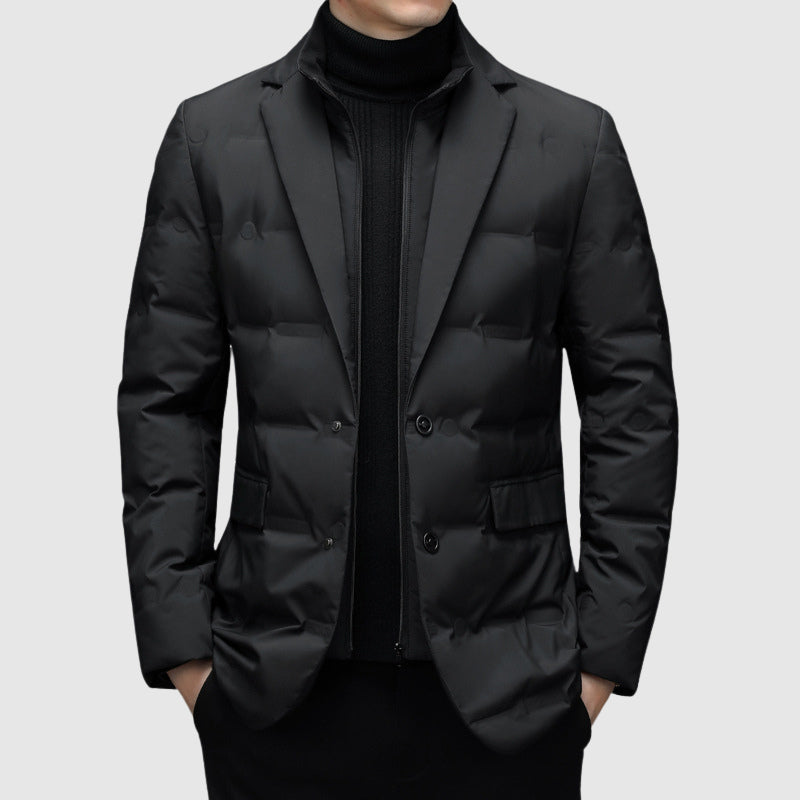 Men's Quilted Jacket Button Front Design