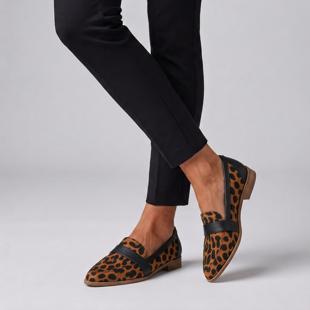 Comfort Loafers Pointed Toe Leather Brown