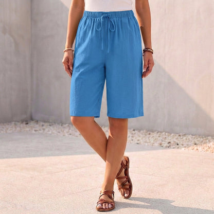 Men's Relaxed Fit Bermuda Shorts Drawstring Waist