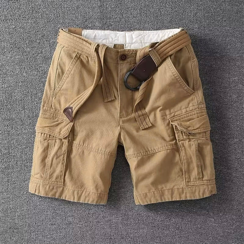 Men's Cargo Shorts Belted Multi Pocket