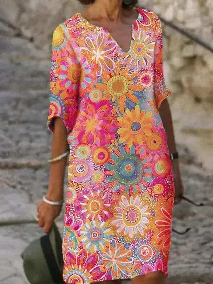 Women's Floral Dress Vibrant Print