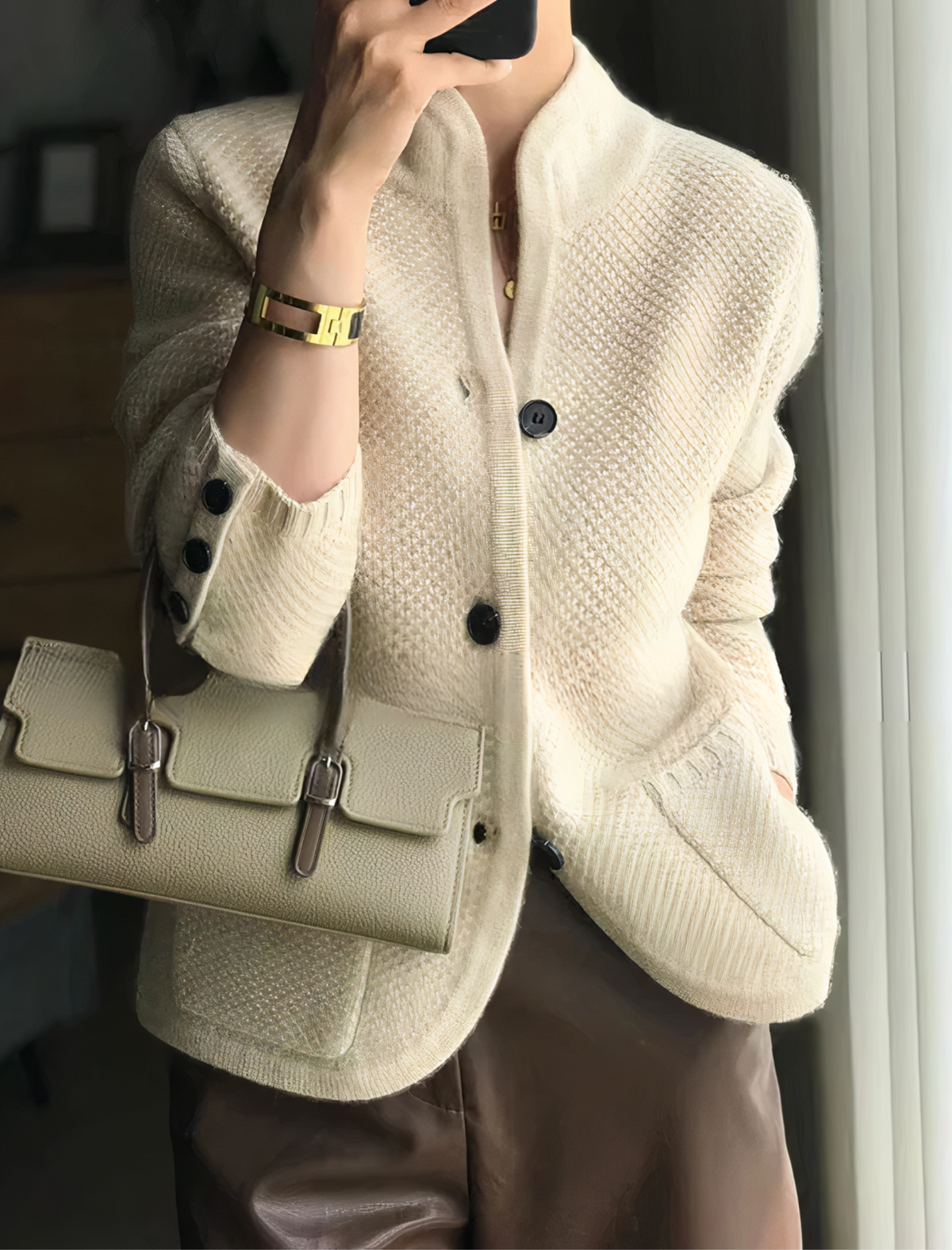 Women's Cashmere Cardigan Button Front