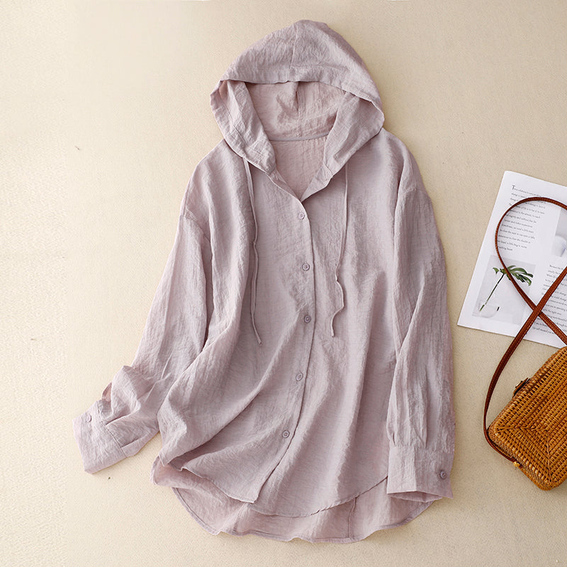 Women's Pullover Hooded Blouse
