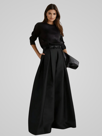 Maxima Women's High-Waisted Long Skirt Formal Autumn