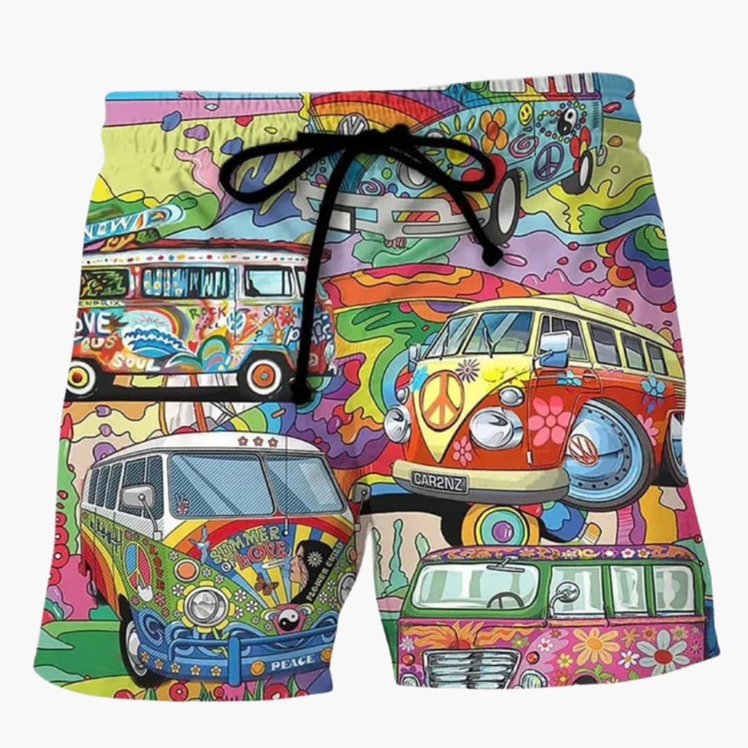 Men's Board Shorts Drawstring Printed