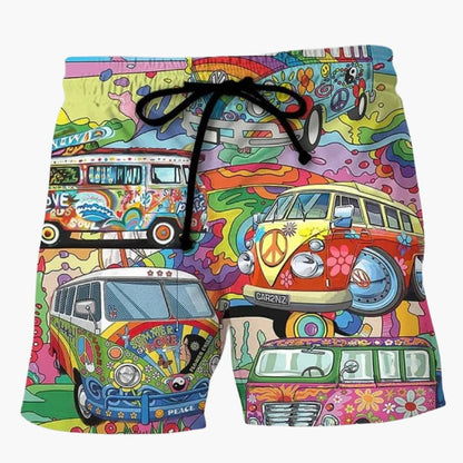 Men's Board Shorts Drawstring Printed