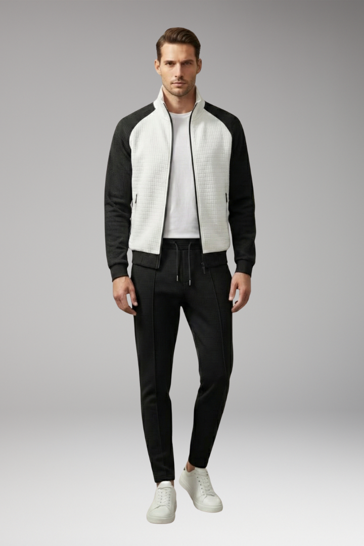 Men's Flight Jacket Zippered Pockets Black